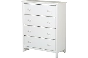 Elegant White 4-Drawer Dresser for Bedroom Organization