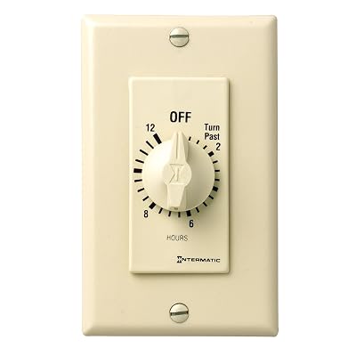 Intermatic FD12HC 12-Hour Spring-Loaded Wall Timer for Lights and Fans, Ivory