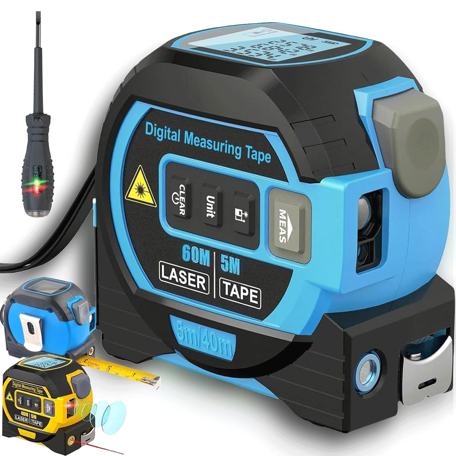 The Ruler 3 in 1 Finder Digital Tape Measure, 2026 Upgrade Measuring Tape with LED Display, 196FT Durable ABS Case with Level, AutoLock, Measure Area, Volume, Data Storage