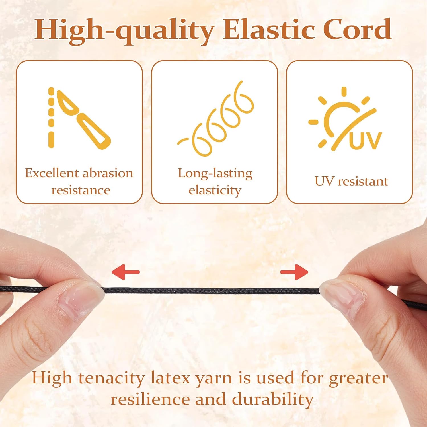 NICENEEDED Black Elastic Cords, 2mm x 36 Feet Elastic String Cords Heavy Duty Bungee Shock Cord, Paracord Bungee Stretch Rope for for DIY Sewing Camping Outdoor Activities