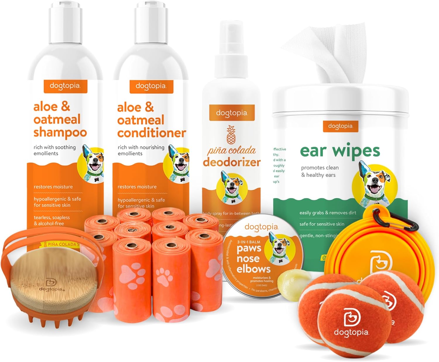 Ultimate Dog Care Bundle | All-in-One Dog Care Pack | New Puppy Gift | Gift for Dog Lover | 100 Poop Bag Rolls | Dog Travel Bowls | Grooming Essentials & Tote Bag