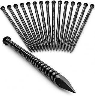 16 Inch Rebar Stakes 16 Pack – 1/2 Inch Dia Galvanized Steel Ground Anchors