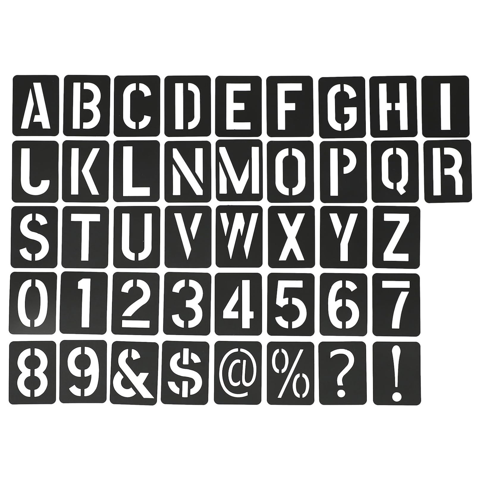 Tofficu 5 Set stampini per lettere riutilizzabili stencil per dipingere per l'artigianato modelli di pittura numero stencil per pittura Template per pittura modelli di alfabeto pp Black