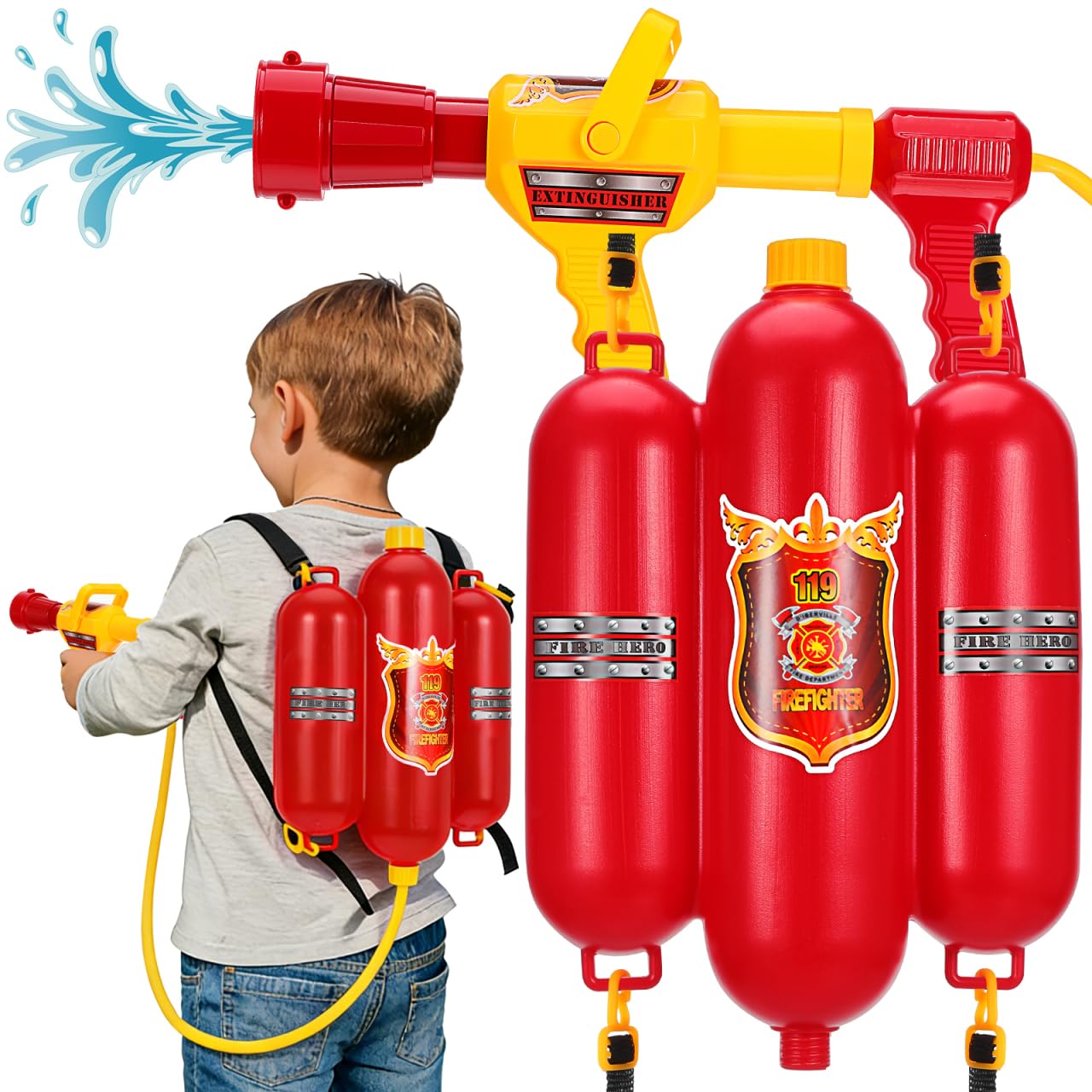 Amazon.com: Kisangel Firefighter Backpack Water Toys Novelty Fire