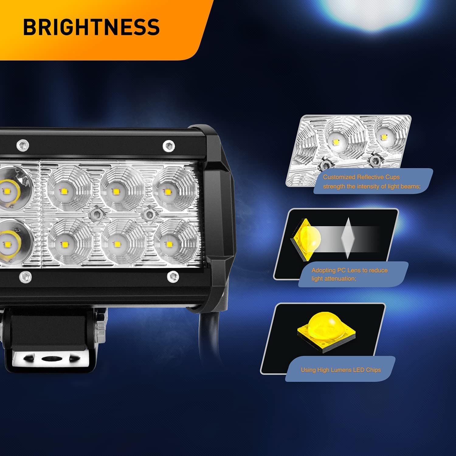 GOOACC 12 Inch 72W Led Light Bar Spot Flood Combo Driving Lighting Off Road Lights Led Lamp with 12V 5Pin Rocker Switch Wiring Harness kit for Truck Golf Cart SUV ATV UTV Boat, 2 Years Warranty