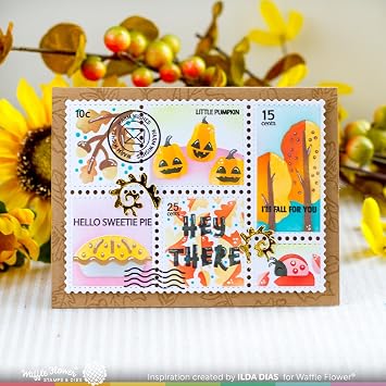 Waffle Flower Postage Collage for Fall Stamp Set