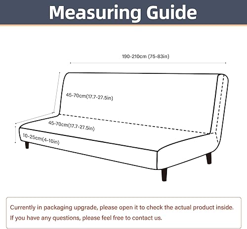 Miniatura 5 de CZL Funda de futón 100% repelente al agua, a prueba de fugas, fundas de sofá sin brazos, fundas de sofá elásticas jacquard, protector de muebles de
