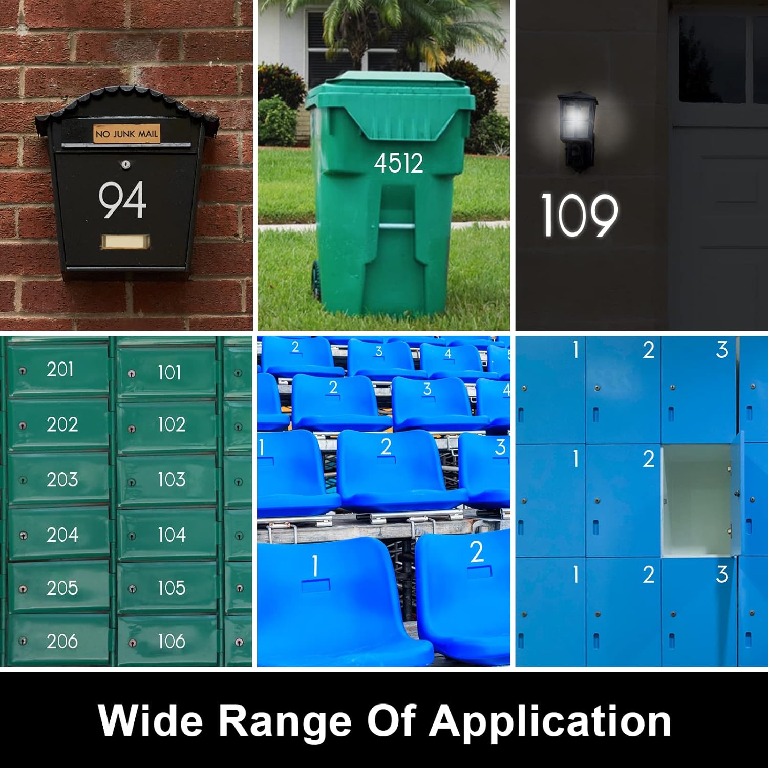 3 inch Reflective Mailbox Numbers for Outside, 5 Sets Number Stickers with Sticky Tabs for Easy Backing Peeling, Pre-cut for Effortless Align, Strong Self Adhesive Vinyl House Numbers for mailbox