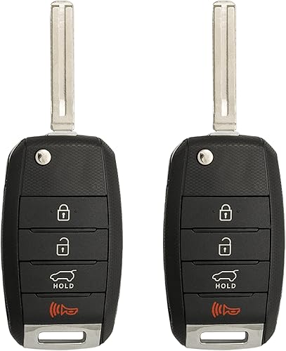 Keyless2Go Repuesto para llave remota de 4 botones Kia NYODD4TX1306-TFL (TF FL) 95430-2T560 (chip 4D60) - Paquete de 2