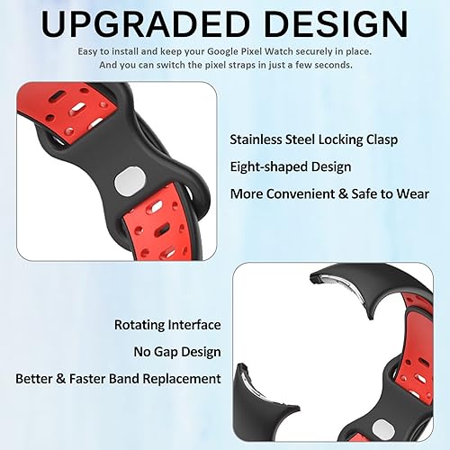 Miniatura 3 de Miimall Compatible con Google Pixel Watch 2 2023, correa Pixel Watch 2022, correa deportiva de silicona suave impermeable para Google Pixel Watch 21