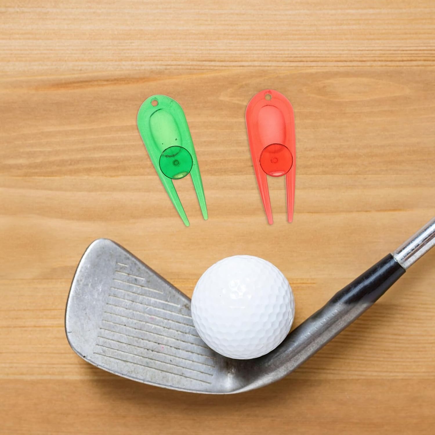 Alipis 8pcs Golf Divot Repair Tool and Ball Marker Set Portable Plastic Golf Pitch Repairer with Green Forks for Putting Green Lawn Maintenance