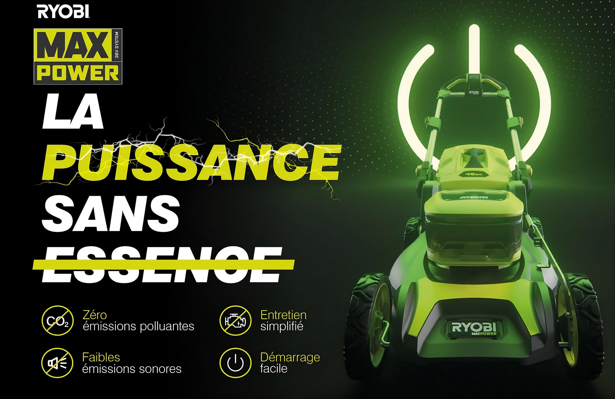 RYOBI Pulvérisateur à Dos 36V Max Power RY36BPSA-0 – Traitement Jardin, Désherbage, Potager, Verger et Grandes Surfaces, Réservoir Grande Capacité, Lance Télescopique, sans Batterie ni Chargeur