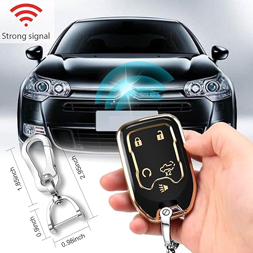 Miniatura 4 de QBUC Funda protectora de TPU con llavero para Chevy Silverado GMC Sierra 1500 2500HD 3500HD 3500HD 5 botones