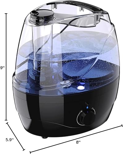 Miniatura 8 de Humidificadores para dormitorio y habitación grande, humidificador de niebla fría de 2.2L para bebé, 30 horas con funcionamiento silencioso,