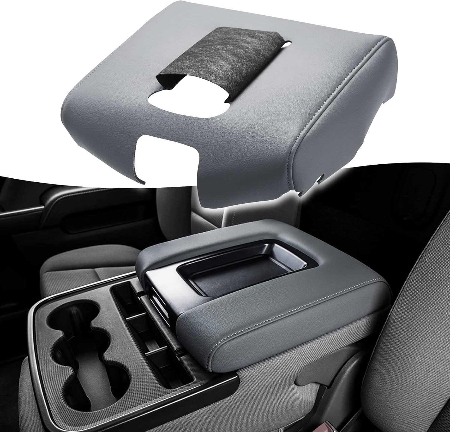 Fit 2014-2018 Silverado Sierra 1500 Jump Seat Console Lid Arm Rest Protect Cover | UK