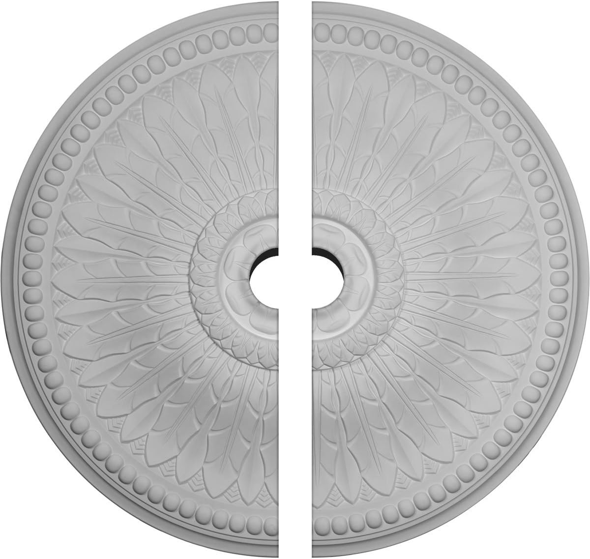 Ekena Millwork CM42SP2-04500 Springtime Ceiling Medallion, 42 1/2"OD x 4 1/2"ID x 4 5/8"P, Factory Primed