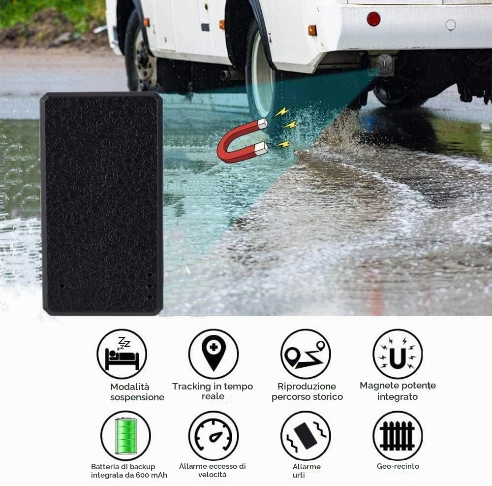 Winnes Mini GPS Tracker 4G, localizzatore GPS TK901, magnetico, impermeabile, posizione in tempo reale, app SMS per moto, auto, bici, scooter, bagagli, borsa per bambini