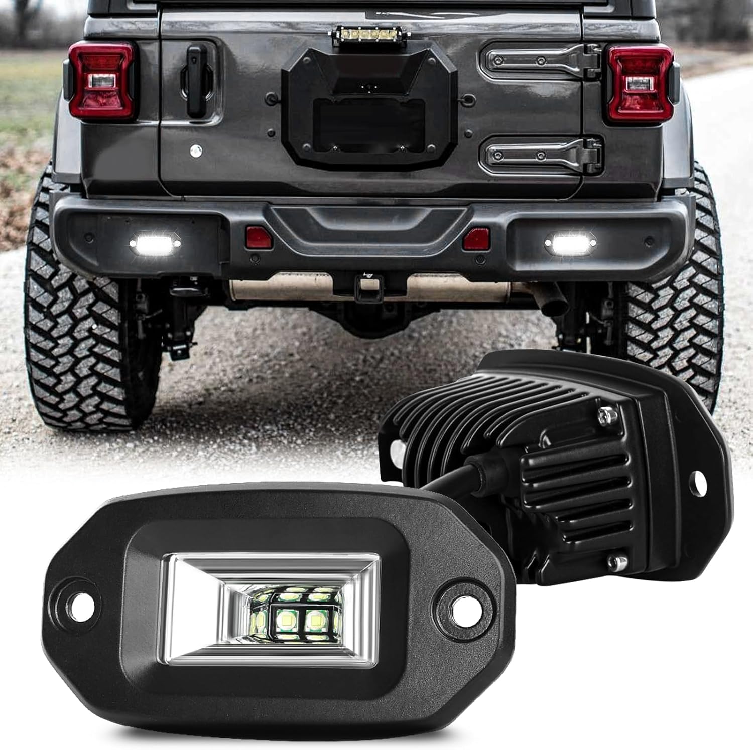 Flush Mount LED Pods, 40W 2PCS Yellow Off Road Backup Flush Mount LED Light Bar Driving Lights Fog Lamp for Bumper ATV UTV SUV Truck Boat