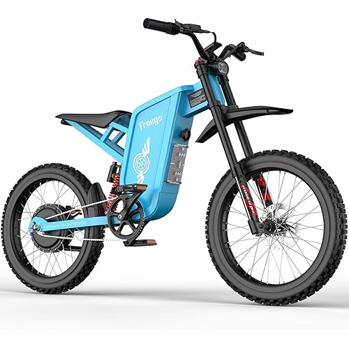 Freego Electric Motorcycle for Adults, X2Pro Electric Dirt Bike 6000W(Peak) Motor 60V/30Ah Battery,50MPH Off Road Electric Bicycle,19x2 Tire Full Suspension/Four-Piston Hydraulic Brake