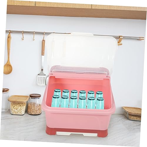 Miniatura 4 de Luxshiny Escurridor de vajilla con tapa de cocina, escurridor de platos, organizador de cubiertos, soporte para palillos, escurridor de platos