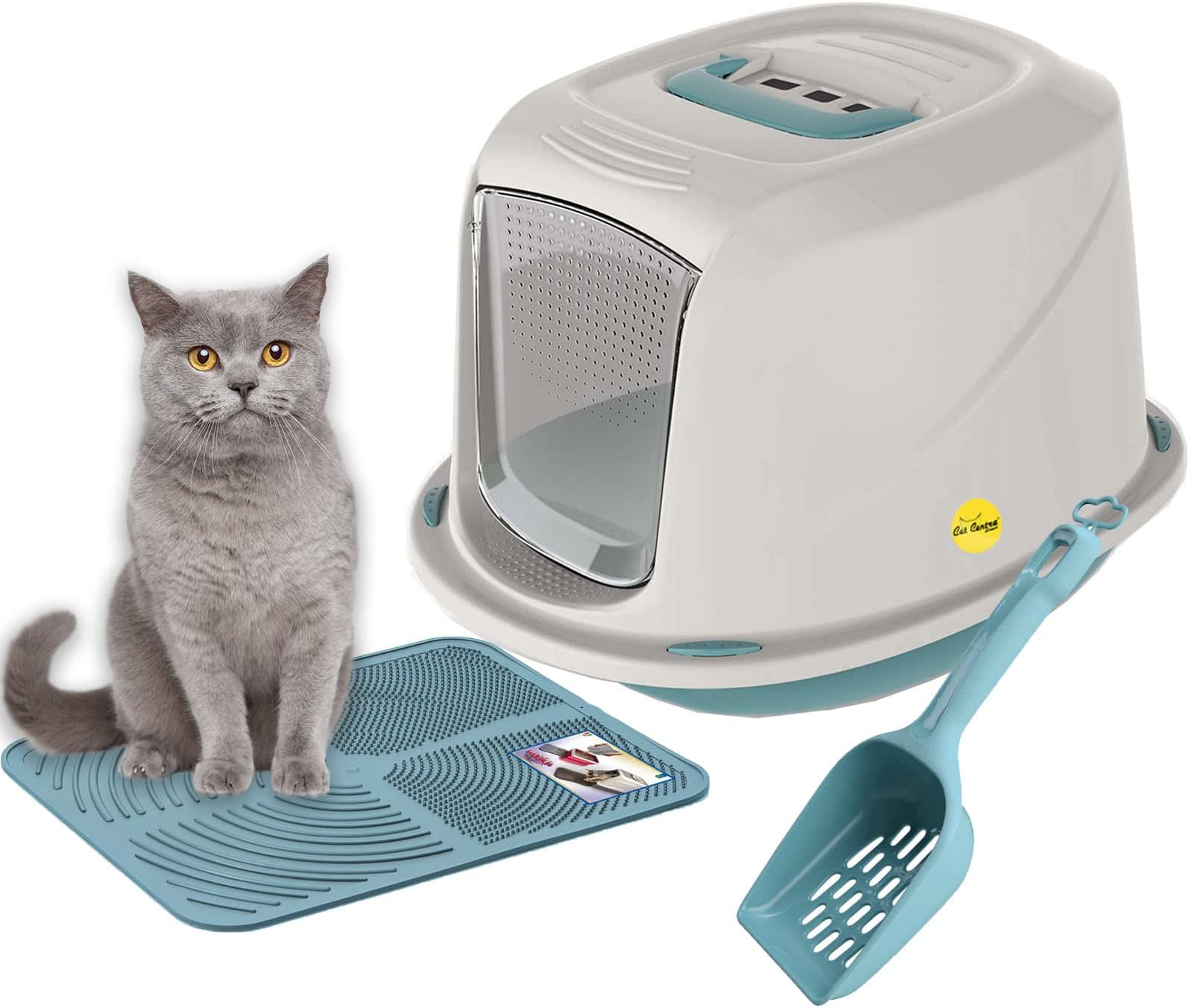 Catit Jumbo Hooded Cat Pan, White, Tiger Design Amazon.co.uk Pet