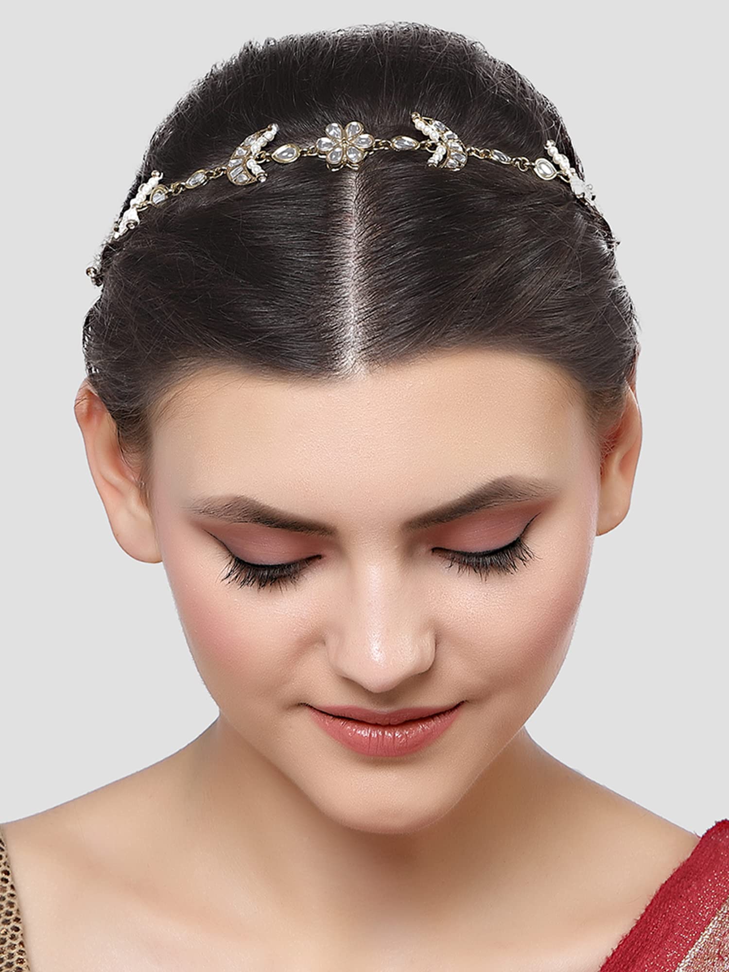 See full amazon price history chart for Karatcart Gold Plated Moon Design Kundan Hairband for Women Karatcart Gold Plated Moon Design Kundan Hairband for Women (B0BW4FYPYR) Amazon Price History, Amazon Price Tracker