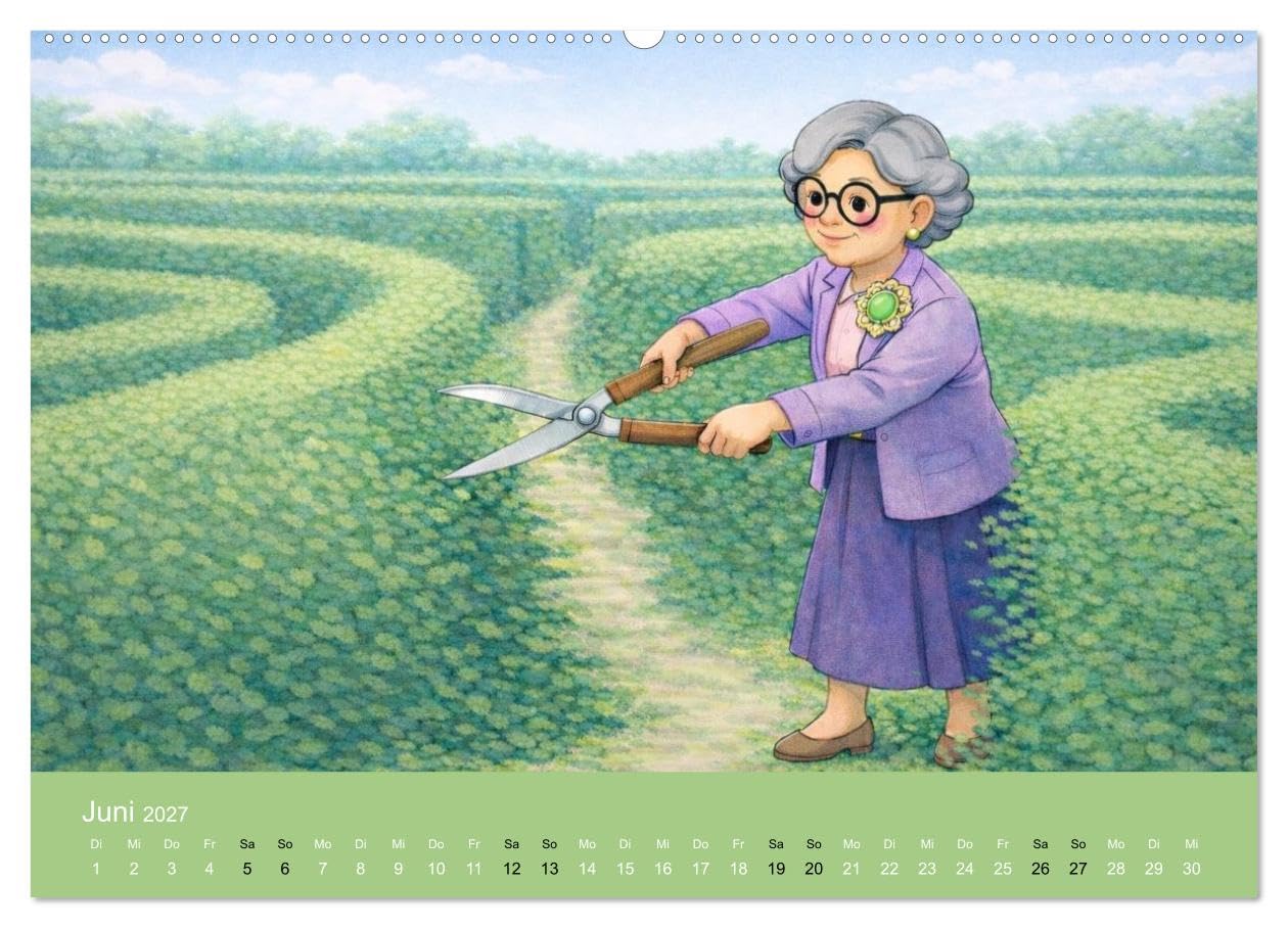 Ich bin noch nicht fertig - Oma Edition (Wandkalender 2027 DIN A2 quer), CALVENDO Monatskalender: Eine liebenswerte und moderne Oma meistert den Alltag. (CALVENDO Spass)