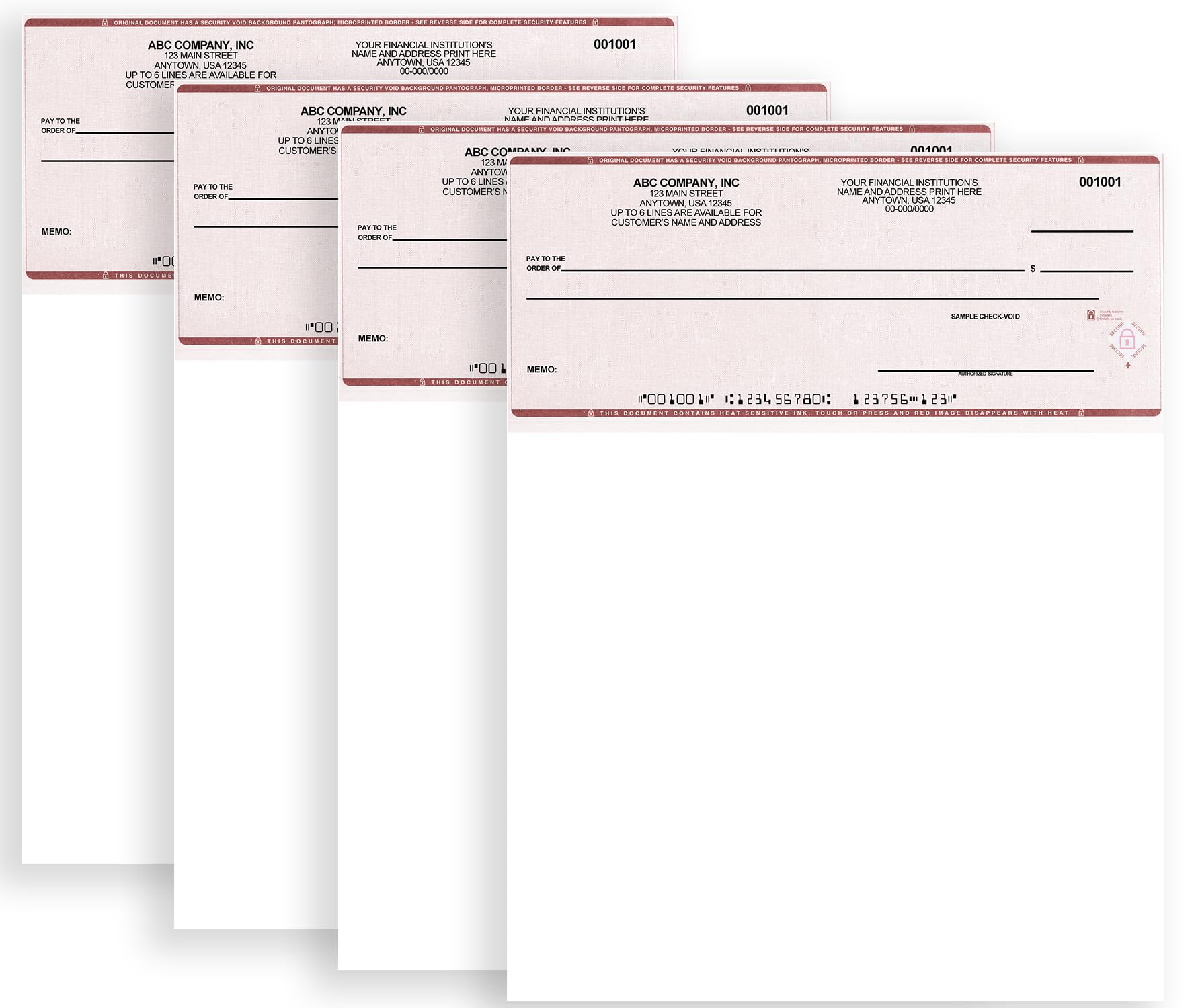 Custom Computer Checks on Top – QuickBooks Compatible Laser & Inkjet Business Checks, Burgundy, 1000 Checks, 8.5" x 11"