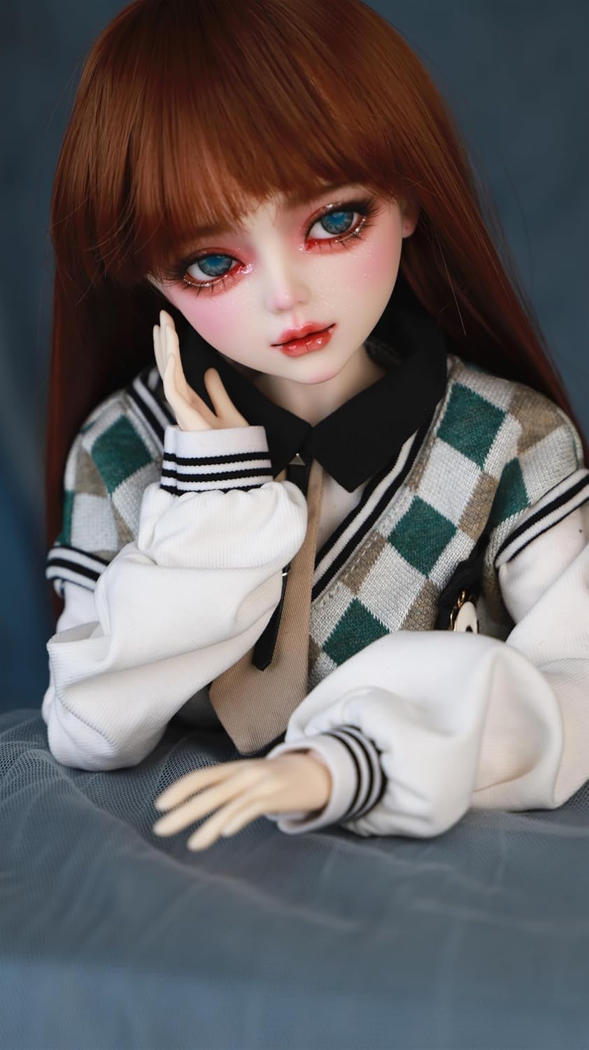 Hand-Painted BJD Doll 1/3,22.8 inches(56cm) Tall,Fashion Female Style,PVC Body with 31 Movable Joints,for Ages 15+ and Older,Desk and Wall Decorations (Handmade Makeup Plus)