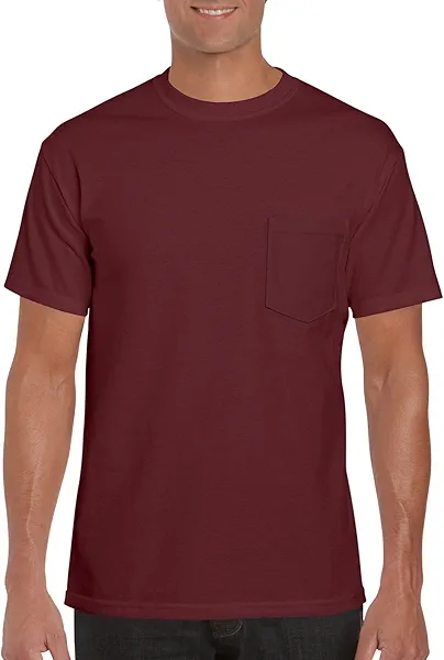Gildan Men's Workwear Pocket T-Shirt, Maroon, Large