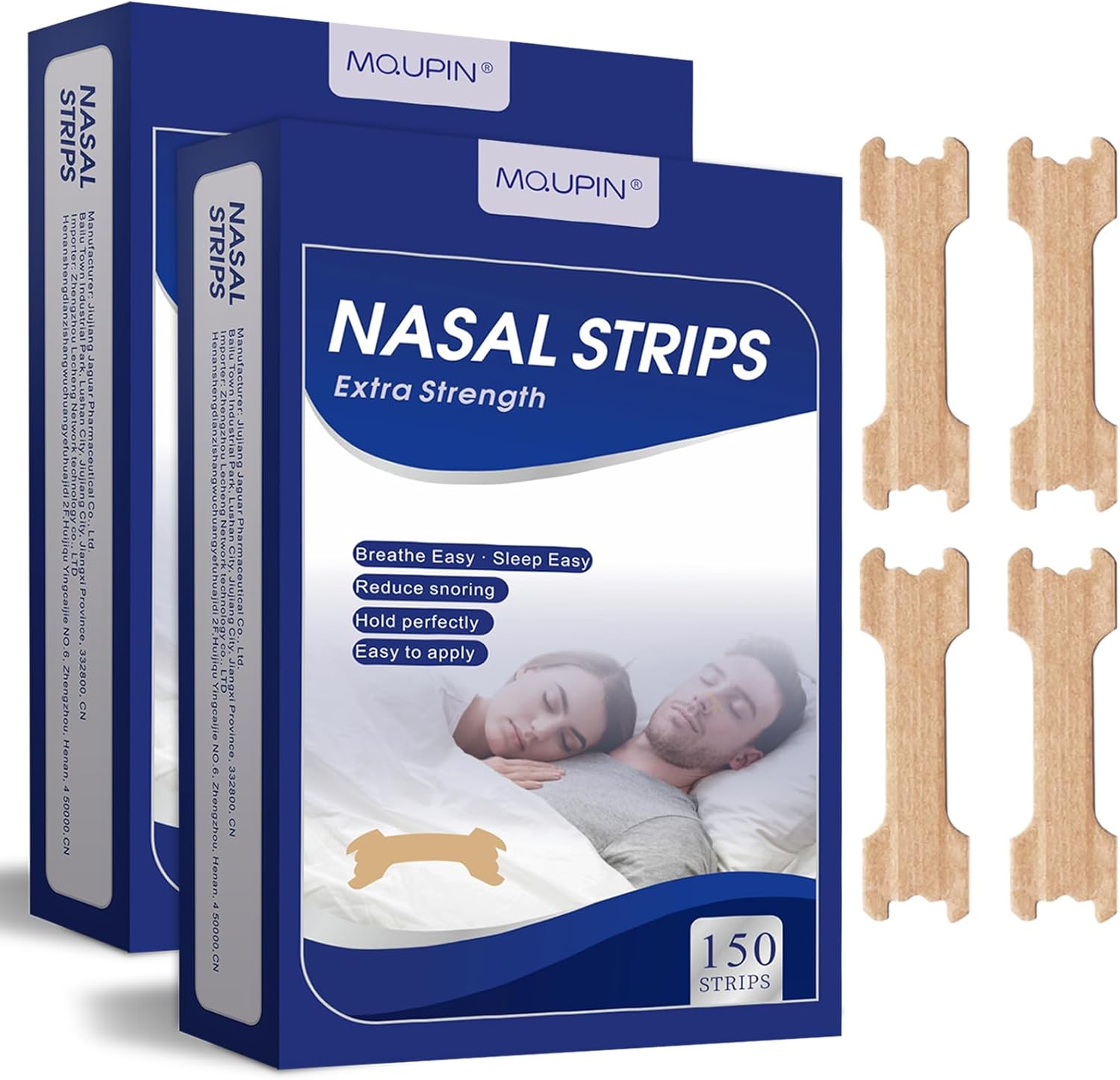 MQUPIN 300 Counts Nasal Strips Upgraded, Nasal Strips for Snoring, Safe, Long Effect, Reduction Snoring(66mm*19mm)