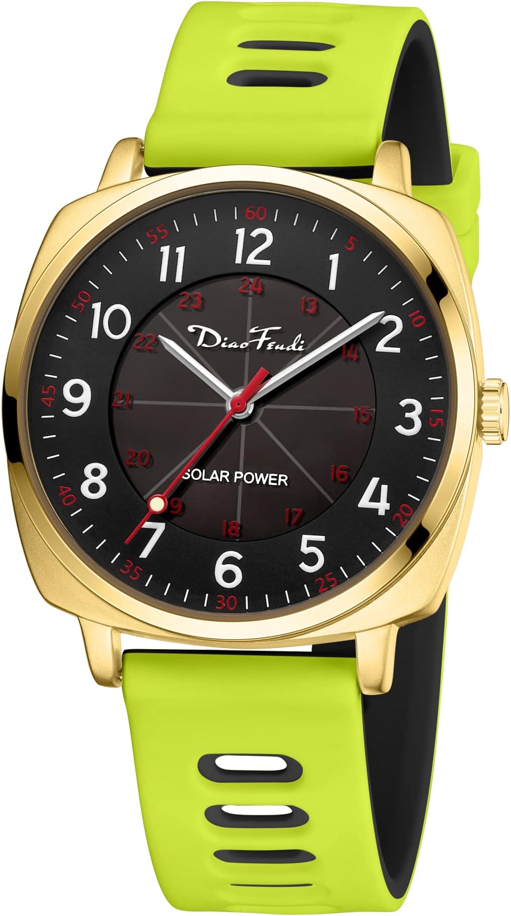 Diaofendi Solar Powered Watch for Women/Man/Nurse, Watch with 24 Hour Second Hand,Military Time Easy Read Dial