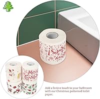 Vista 4 de Milisten 4 rollos de papel higiénico de Navidad, rollo de papel de servilleta de Navidad, papel de servilleta de Papá Noel, servilletas temáticas