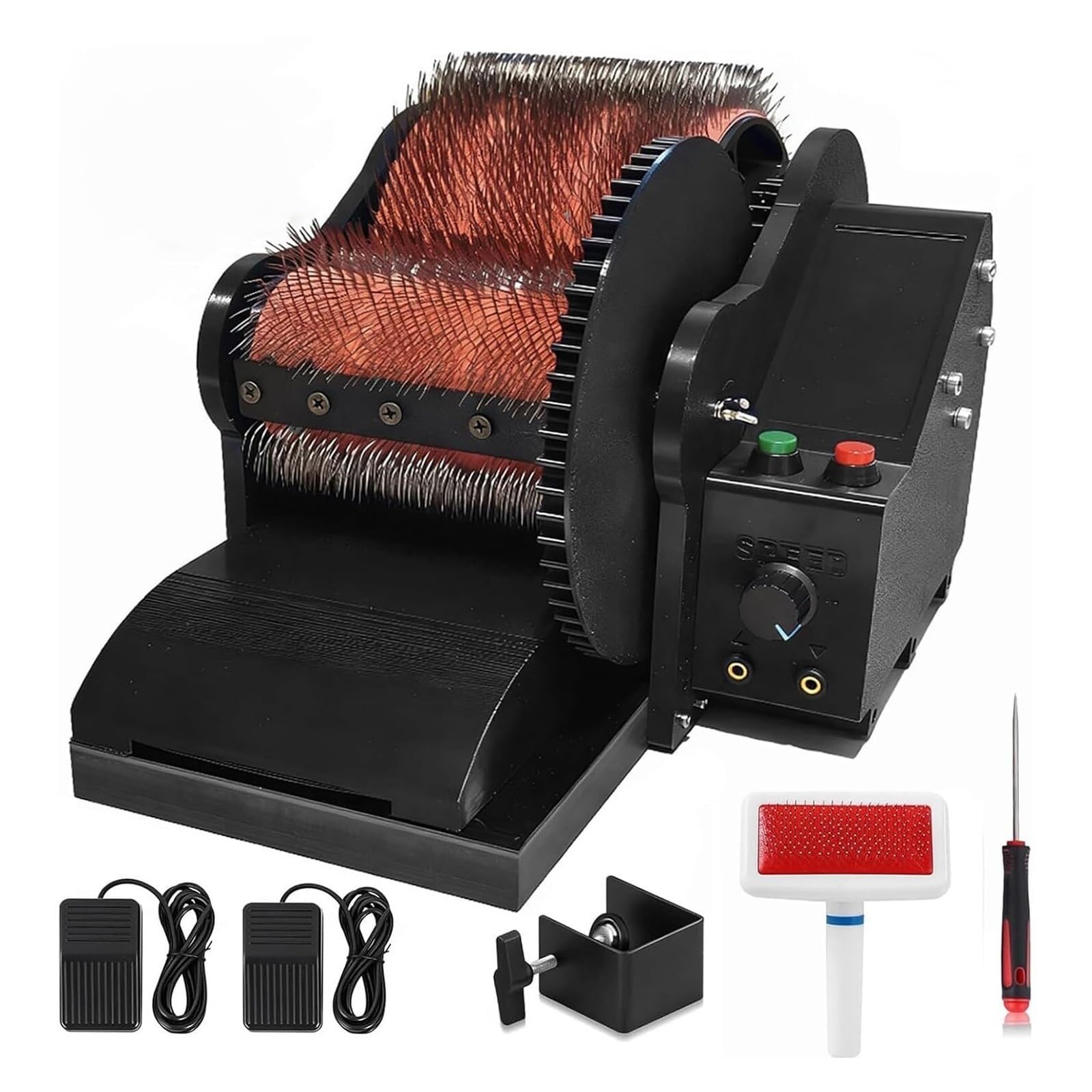 Mezcla de fibras eficiente con la cardadora eléctrica POCDOKYZ de velocidad variable 0-56 RPM