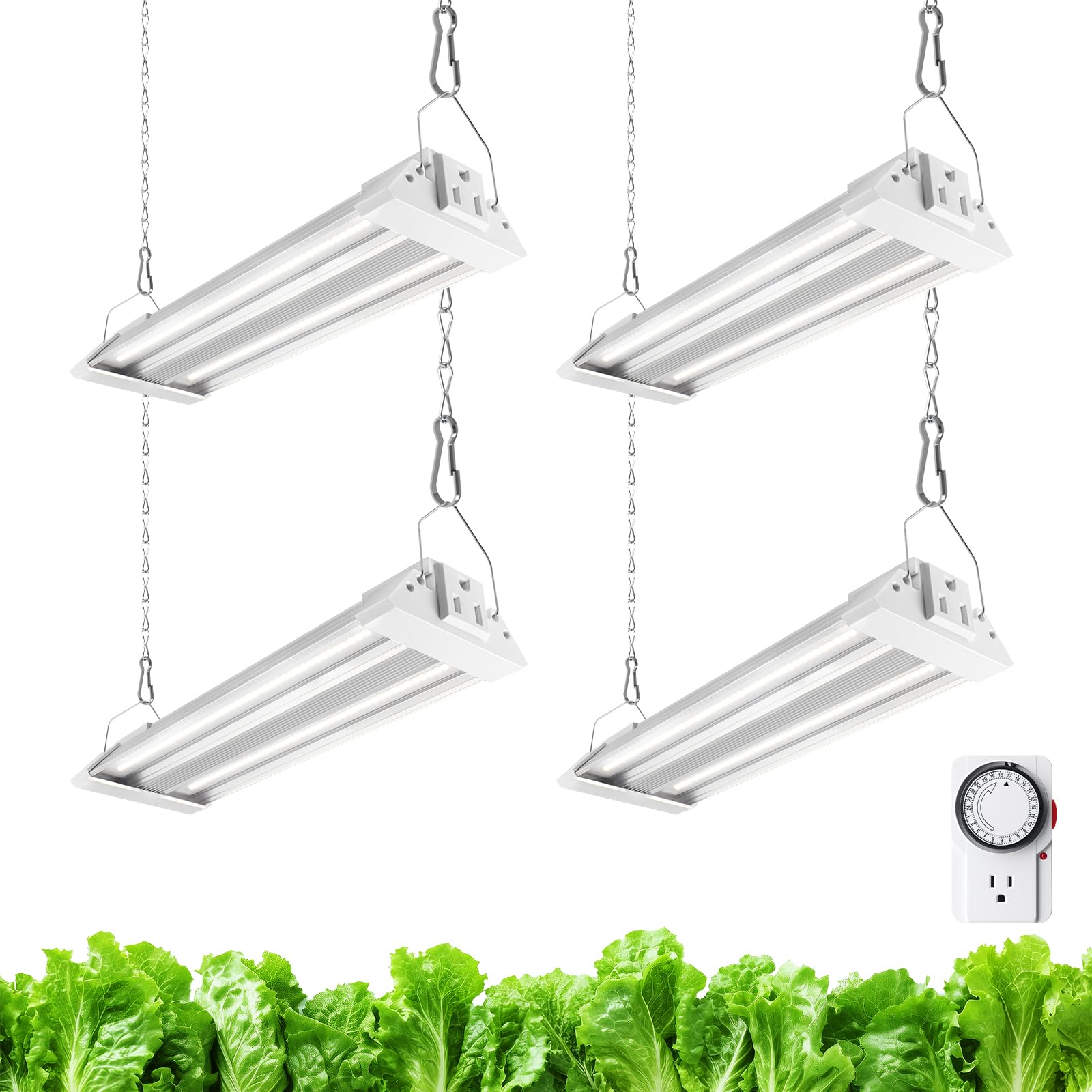 Barrina TX18 1FT LED Grow Light, 72W(4 x 18W), 5000K Full Spectrum, Timer