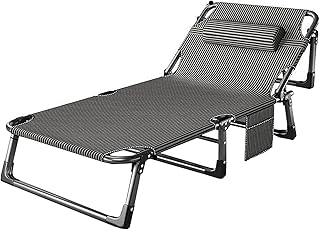 HZH Espreguiçadeira de jardim dobrável, espreguiçadeira ergonómica, espreguiçadeira dobrável com apoio de cabeça, capacidade até 180 kg, para jardim, terraço e varanda