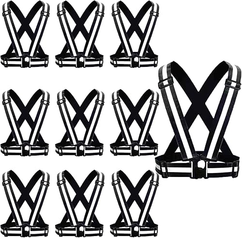 Miniatura 9 de Cezmkio Chaleco de seguridad reflectante, 2 piezas, chaleco de alta visibilidad, correas ajustables para correr, ciclismo, caminar y montar al aire