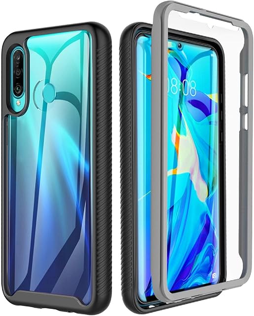 BESINPO Case For Huawei P30 Lite Case Huawei P30 Lite New Edition Case,360 Fully body Built-in Screen Protector Anti-scratch Heavy Duty Rugged Bumper Shockproof Case - Black/Clear