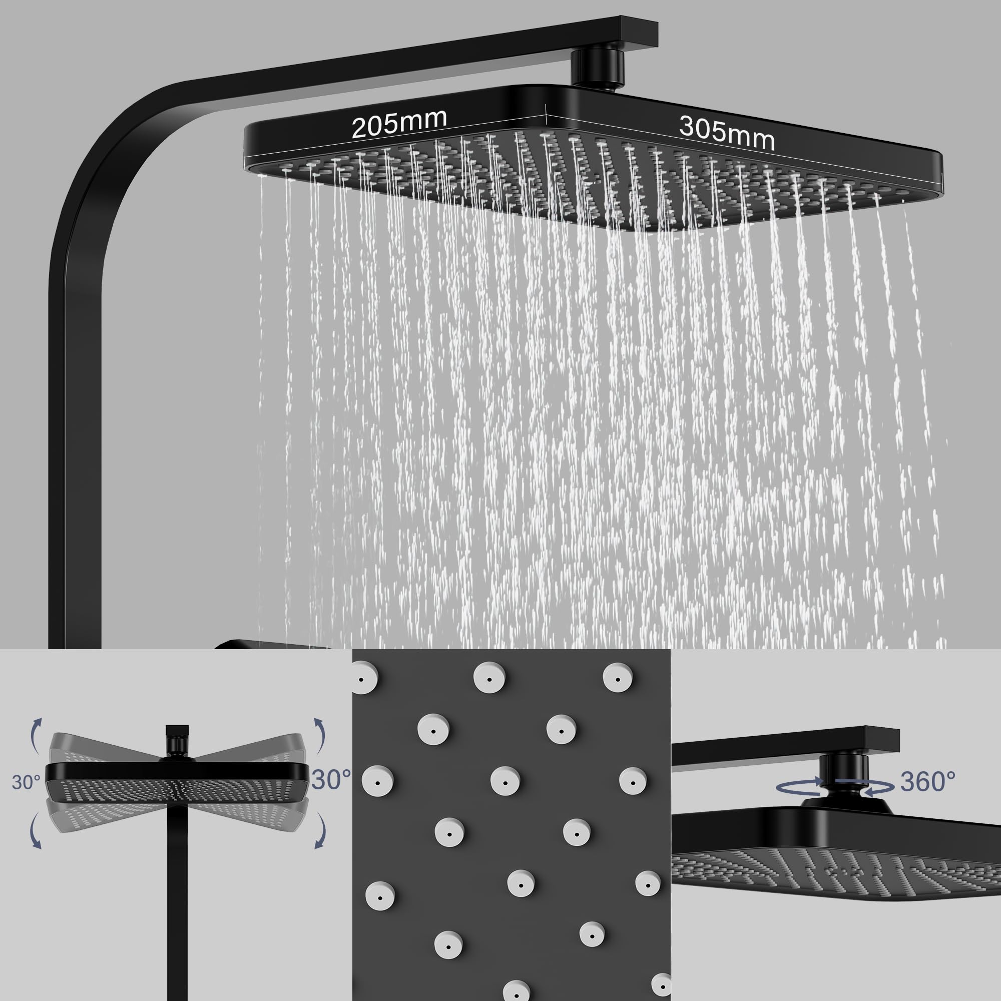 Vanityfair Shower System With 10" Rain Shower Head, 4-function Shower - View #4