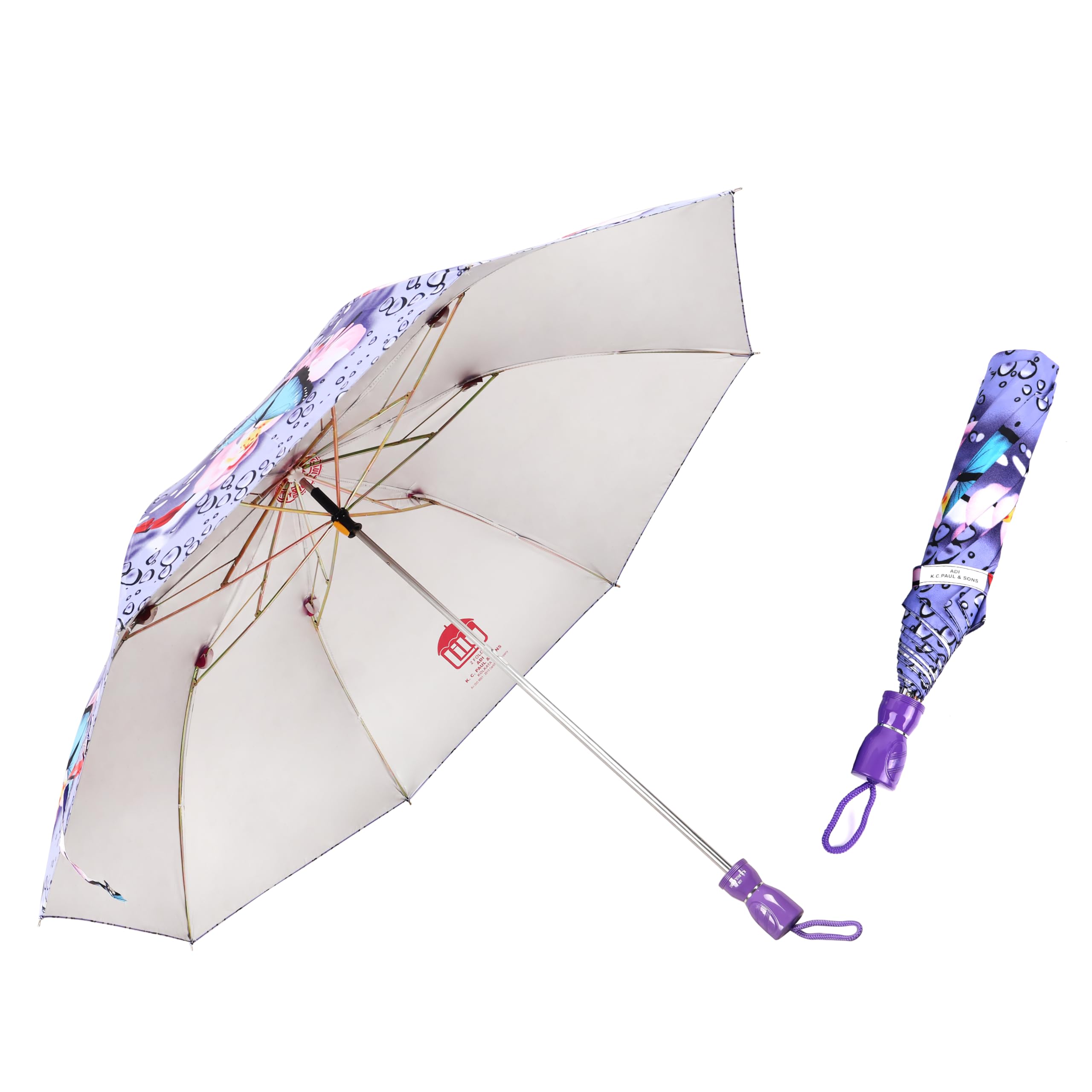 Lily 2 Fold 23 Inch Large Umbrella for Men & Women | KC Paul Big Size Office Umbrella (Multicolor, Manual)