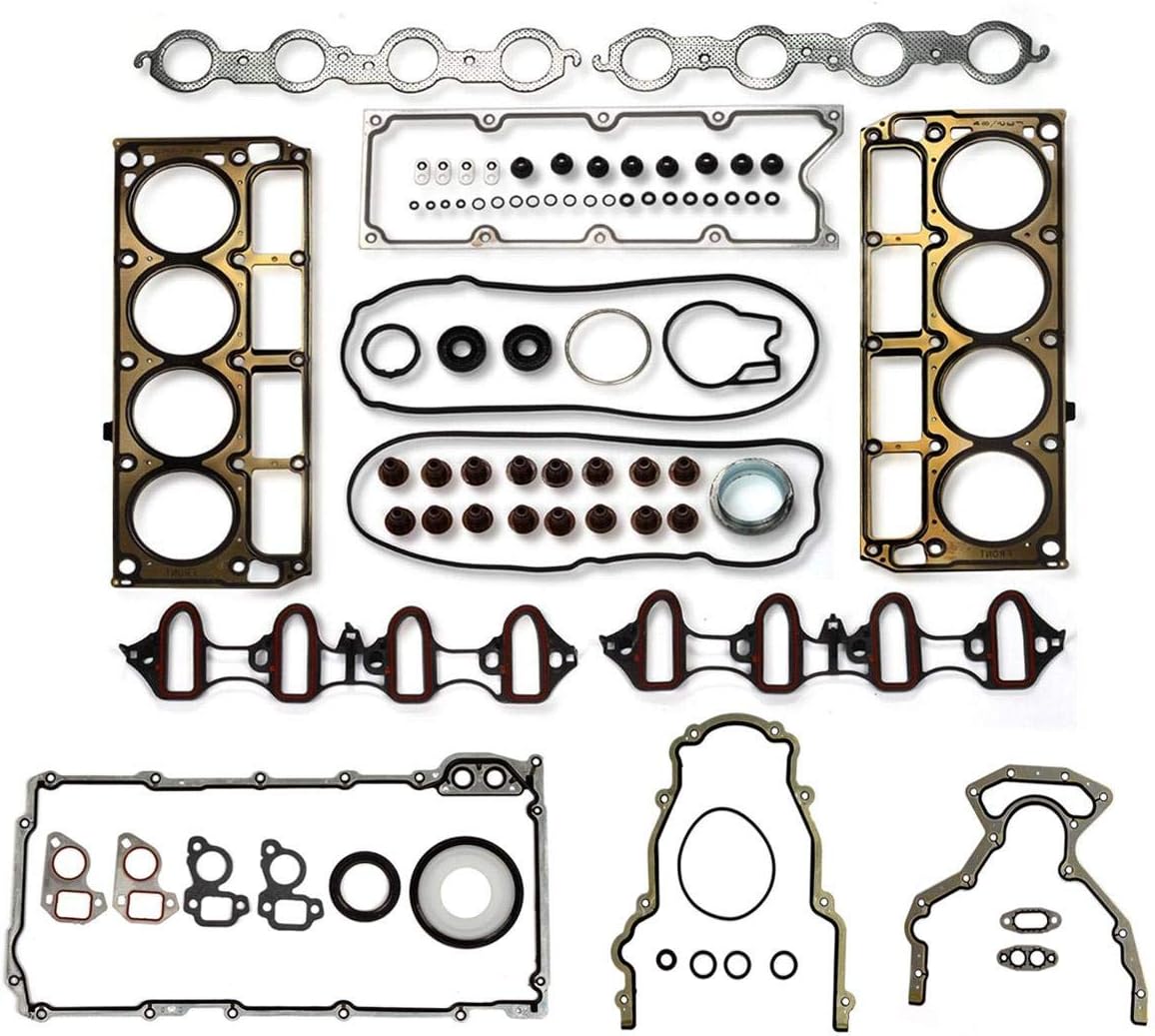 MLS Full Cylinder Engine Gasket Set HS26191PT-1 CS9284 Compatible with Chevy/Avalanche/Suburban/Express/Savana 1500 5.3L Silverado/Sierra 1500 Tahoe Yukon 4.8L 5.3L V8 2004 2005 2006
