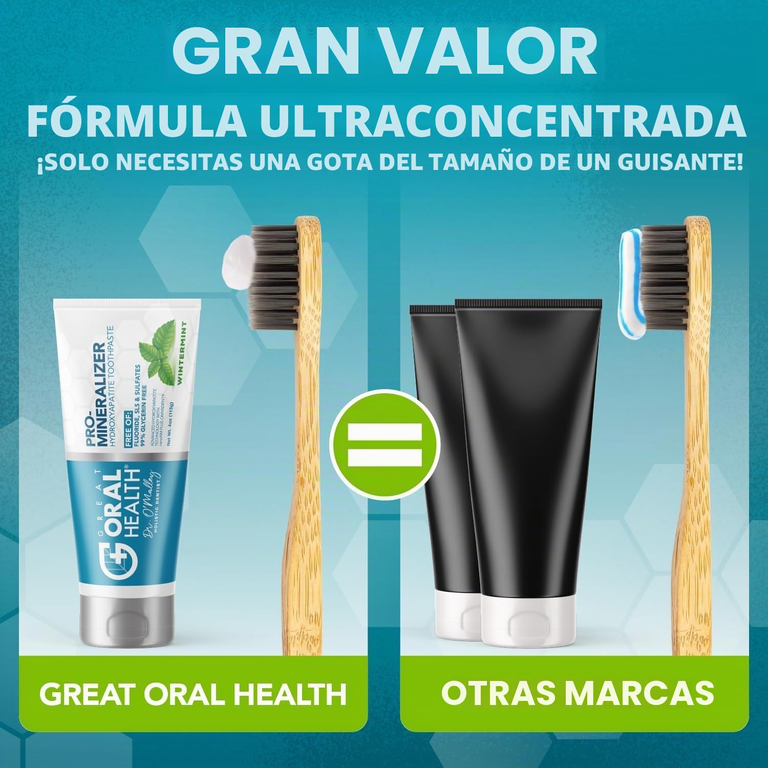 Pro-Mineralizer Nano-Hydroxyapatite & Enamel Support Xylitol Aloe Vera & Sea Salt - Anti-cavidad, libre de fluoruros, pasta de dientes formulada