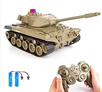 Vista 1 de BDTCTK Tanque de batalla del ejército estadounidense M41A3 de 130, tanque de control remoto para niños, tanques RC programables con luces y sonidos