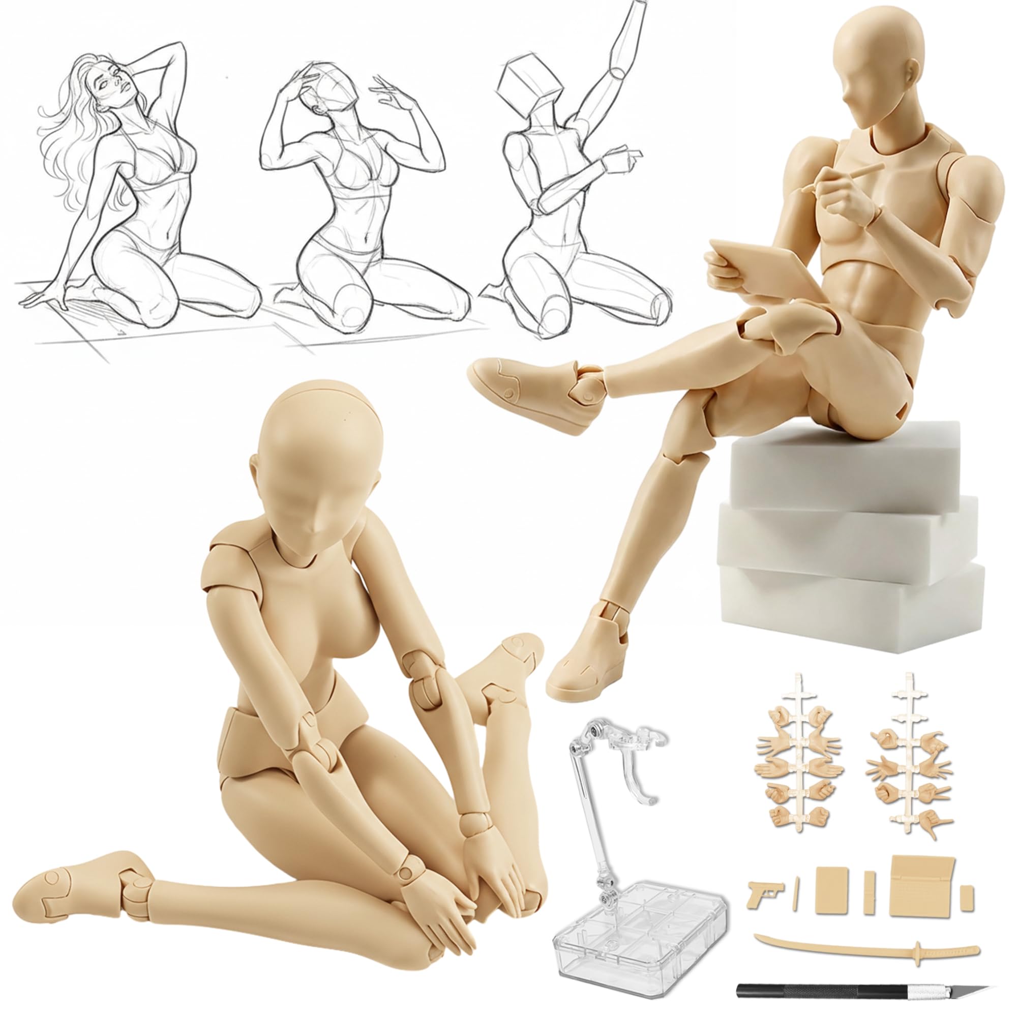 CHALAN デッサン人形 可動フィギュア 30個関節可動 スタンド付き 【pm Amazon.co.jp: CHALAN デッサン人形 可動フィギュア 30個関節可動