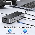 USB C Triple Display Docking Station with Laptop Charging, Selore USB C Docking Station 3 Monitors with 150W DC Power,2 HDMI,USB A/C,10Gbps,Ethernet,MicroSD&SD,Audio&Mic for Dell/Lenovo/HP/Windows/Mac