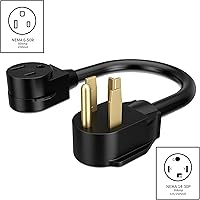 Vista 2 de ACKING 1.5FT Welder Adapter Generator Cord 4 Prong NEMA 14-30P to 3 Prong 6-50R 240V Welder Dryer EV Charger Adaptor Power Cord Adapter