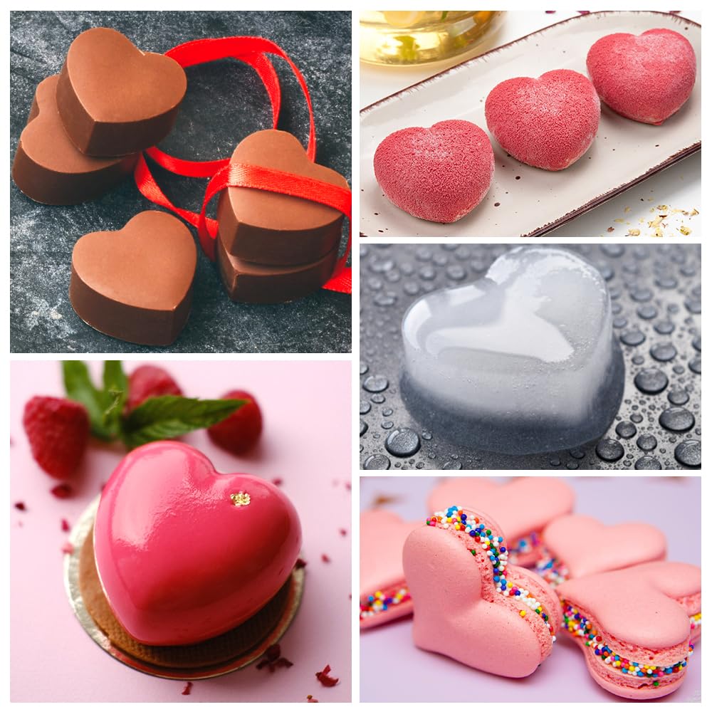Moules à Chocolat En Silicone Cœur - Lot De 2 - 15 Cavités - Pour Chocolats, Glaçage, Gelée - Micro-ondable