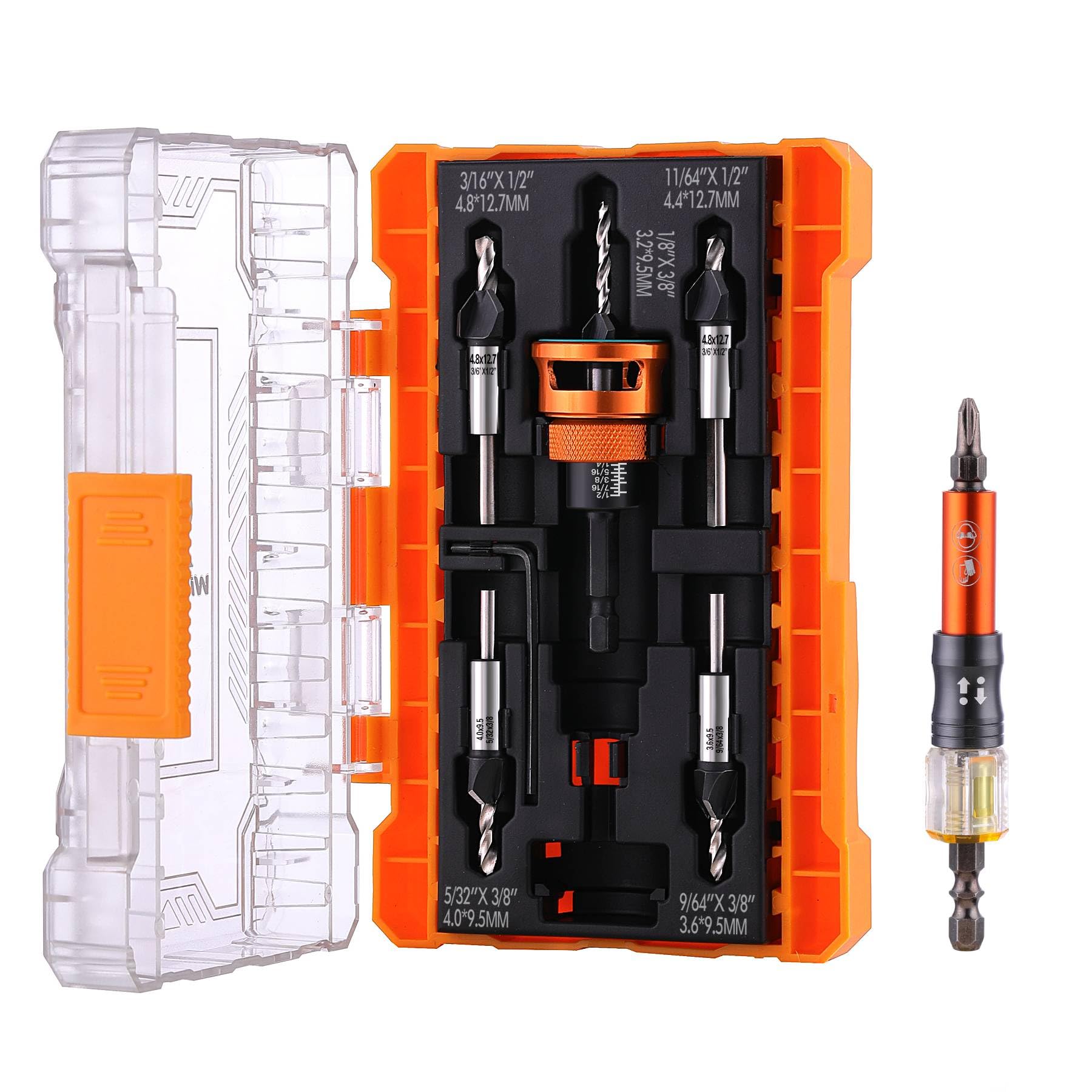 Countersink Drill Bit Set - 4PCS with Depth Stop -9 Countersink Drill Bit Set - 4PCS with Depth Stop -9