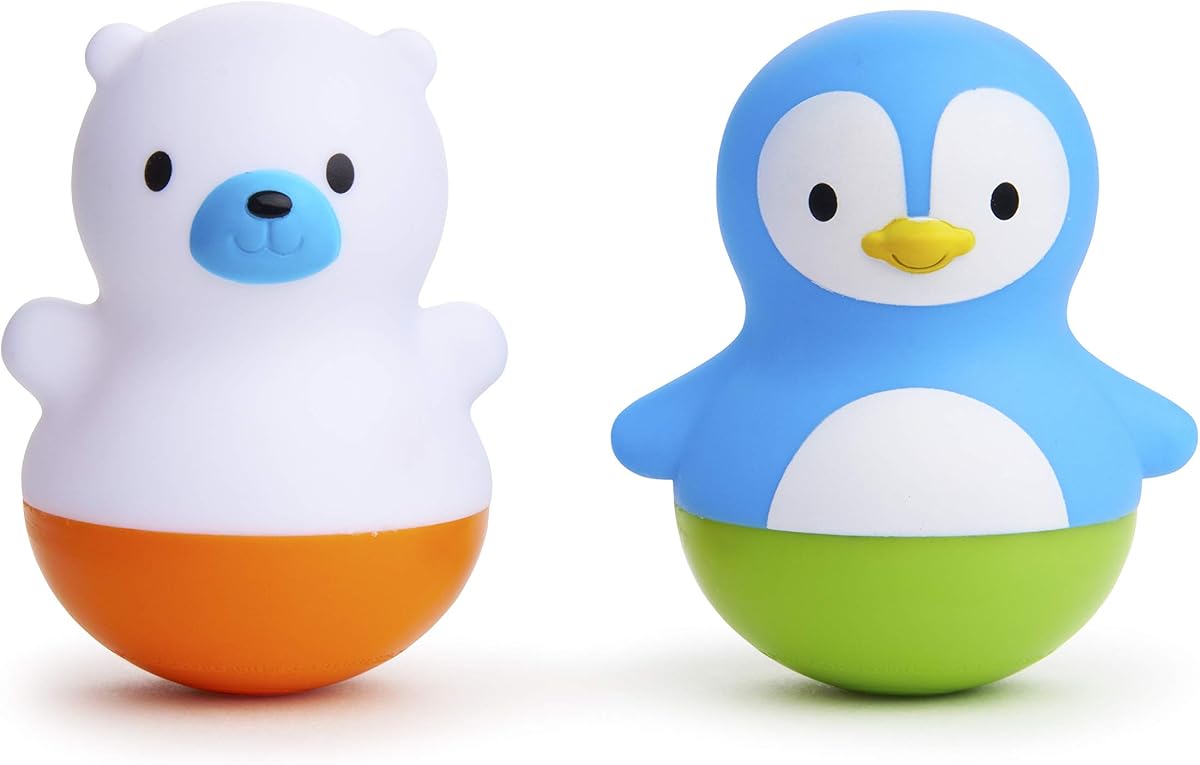 Munchkin® Bath Bobbers Juguete de baño sin moho para bebés y niños pequeños, a partir de 6 meses, oso polar/pingüino