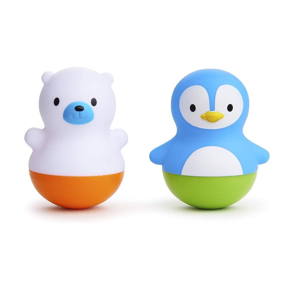 Munchkin Bath Bobbers Mold Free Baby and Toddler Bath Toy, 6+ Months, Polar Bear/Penguin